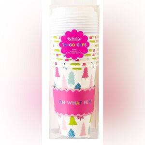 Festive Holiday Paper Cups w/Lids & Sleeves